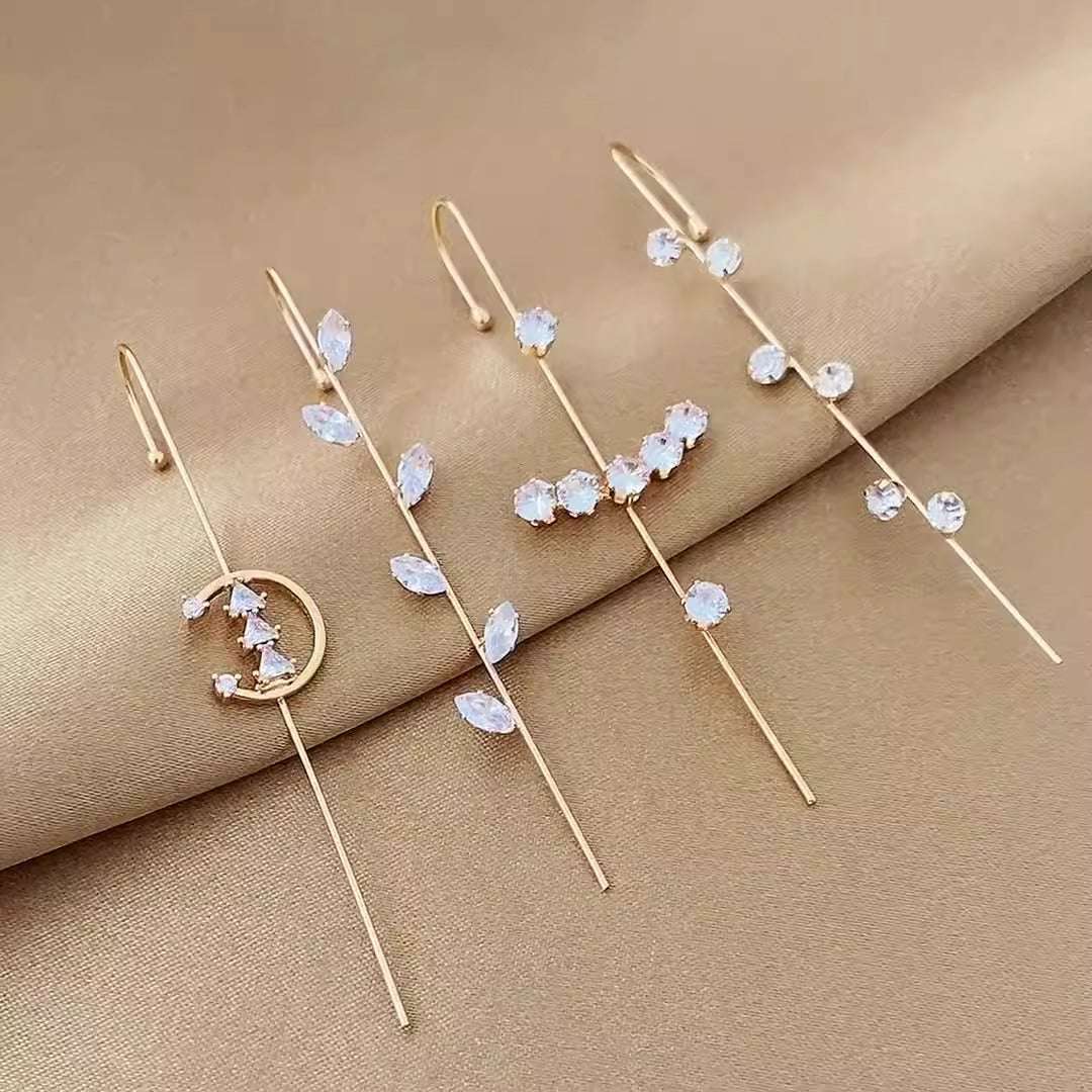 Pendientes Minimalistas Mujer con Brillantes