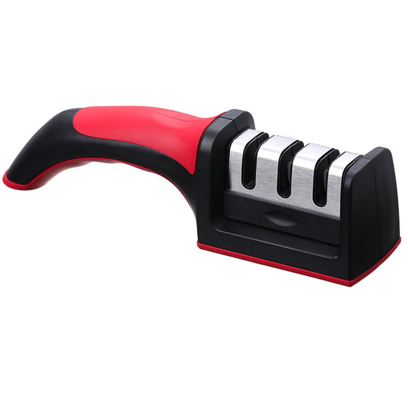 Afilador de cuchillos 3 en 1 de con diseño ergonómico y mango antideslizante