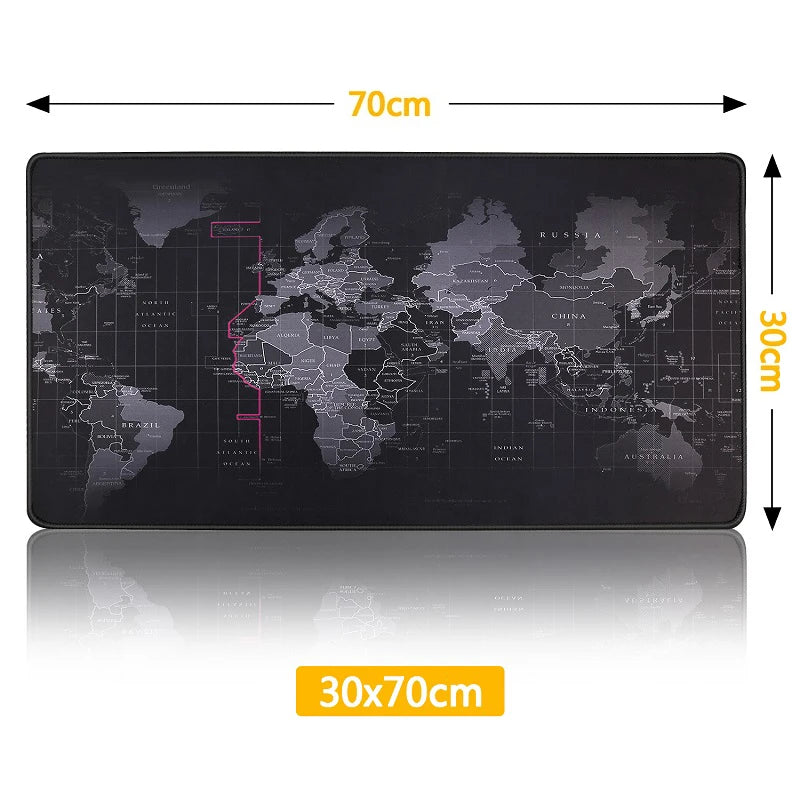 Alfombrilla gamer RGB con diseño de mapa mundial, mide 30x70 cm para mejorar la experiencia de juego