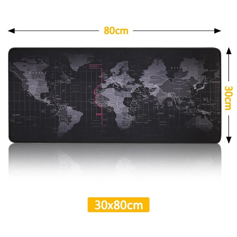 Alfombrilla gamer RGB con diseño de mapa mundial, dimensiones de 30x80cm para gamers