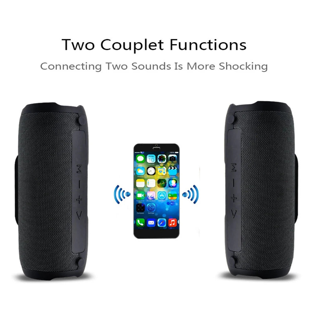 Altavoz con subwoofer potente que permite conectar dos dispositivos para un sonido más impactante
