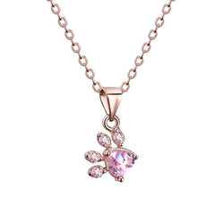 Collar Dropea con colgante en forma de anillo de pata para amantes de los animales con cristales brillantes