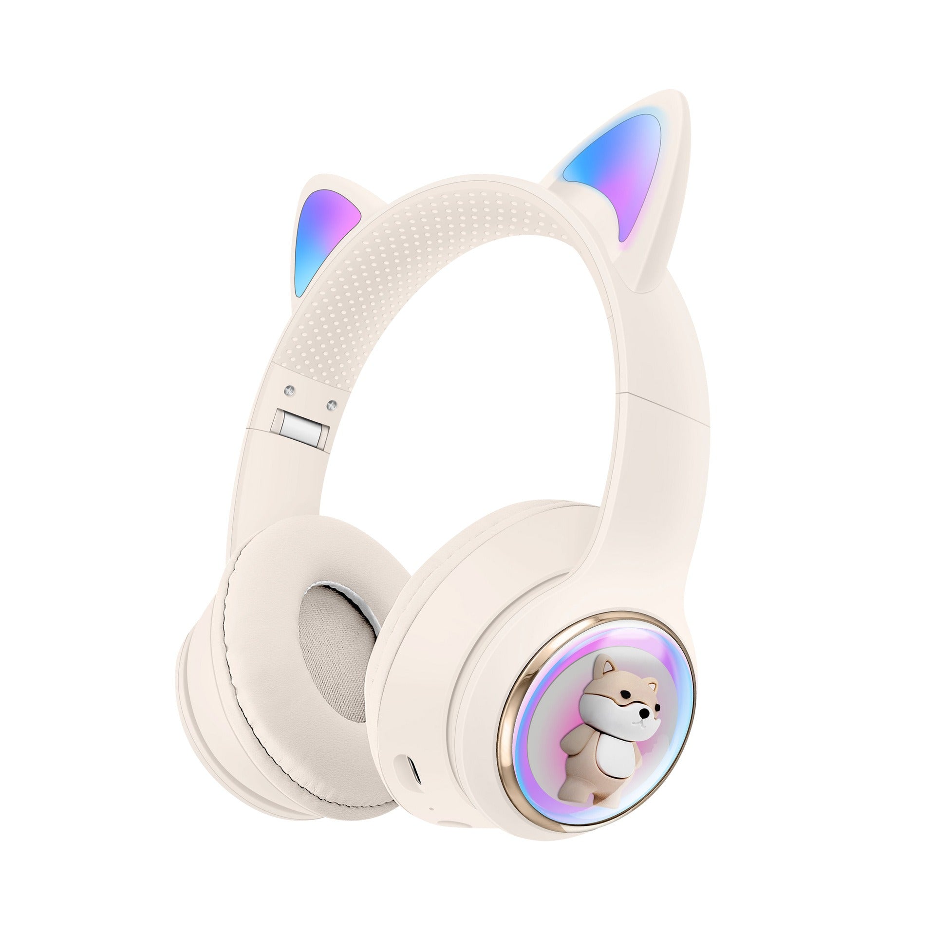 Auriculares Bluetooth mascota con diseño de orejas de gato y luces LED para amantes de los animales