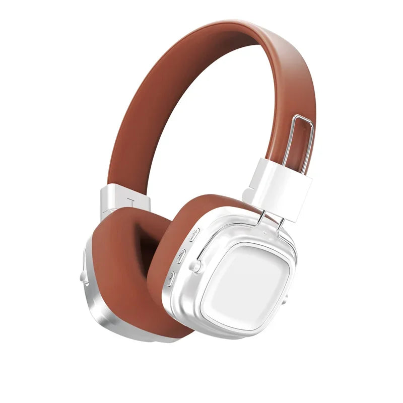 Auriculares con estilo vintage en color marrón con controles ajustables y diseño moderno