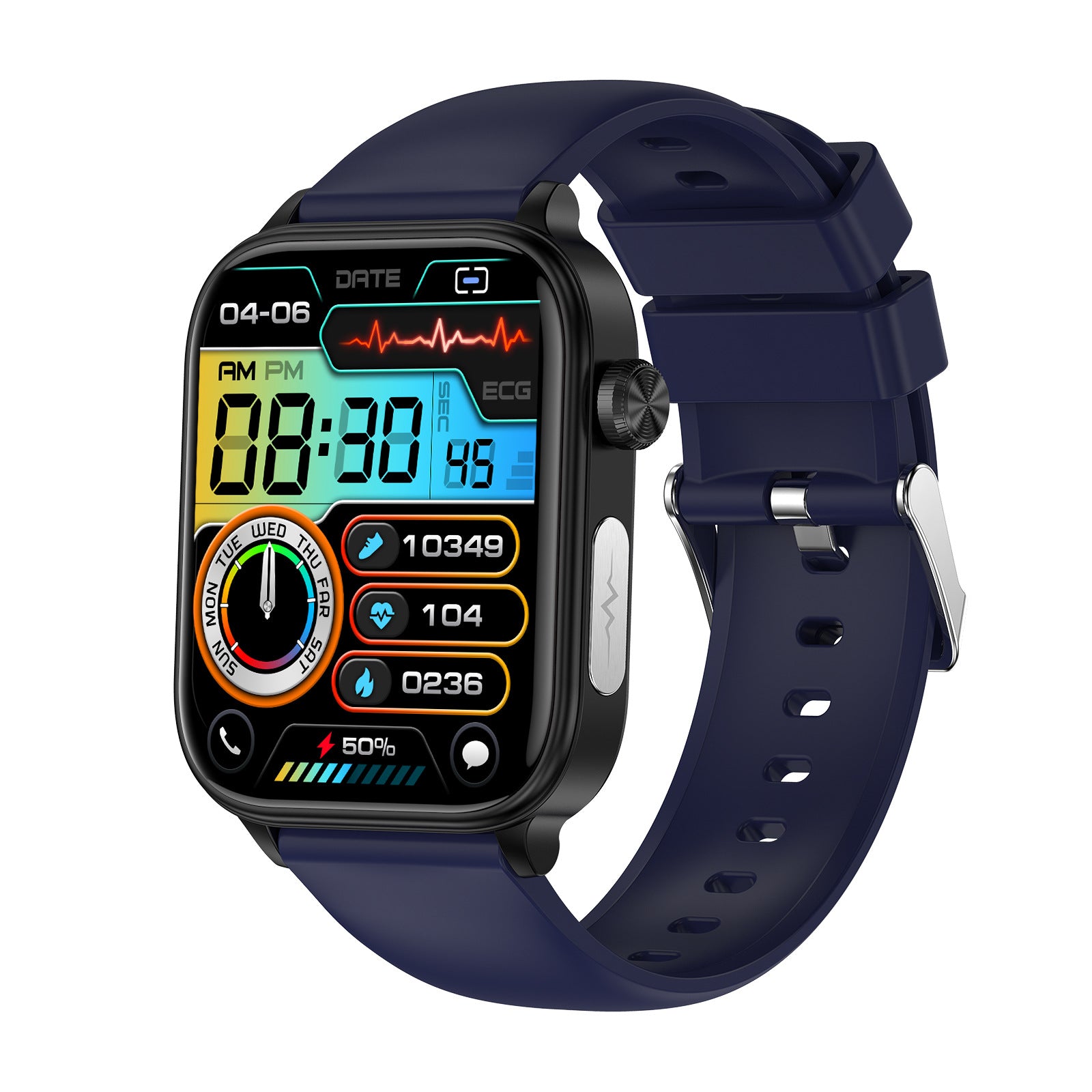 Reloj inteligente con monitor de salud y ECG, ideal como dispositivo salud uricemia