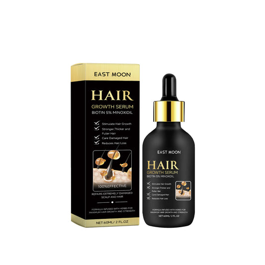 Sérum para el crecimiento del cabello East Moon con biotina y minoxidil al 5%, ideal para el cuidado barba masculino
