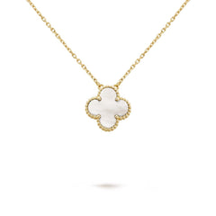 Collar de la suerte elegante con colgante en forma de trébol y cadena dorada