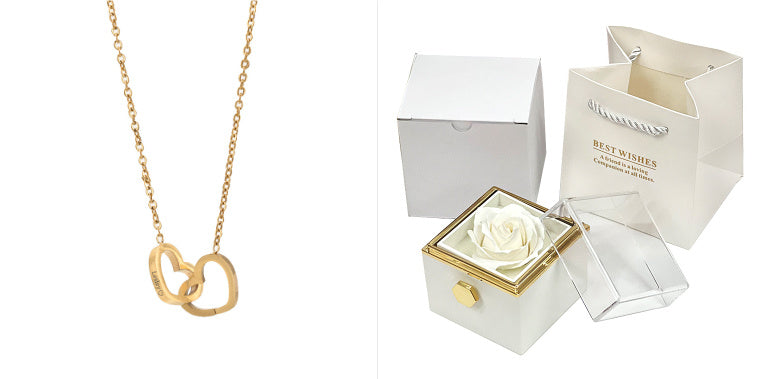 Joyero con rosa eterna de CJ, elegante y perfecto para regalos especiales