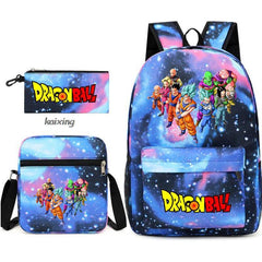 Mochila Dragon Ball juvenil con diseño colorido y accesorios, ideal para fanáticos de la serie