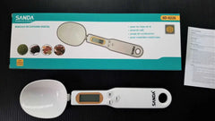 Medidor digital alimentos Sanda con pantalla LCD y cucharada para medir ingredientes con precisión