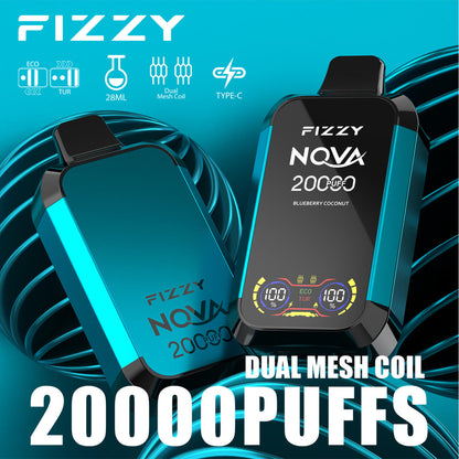 Pods Desechables Fizzy Nova 20,000 Caladas – Vapeo Intenso con Tecnología de Bobina de Malla Doble y 12 Sabores 🌿