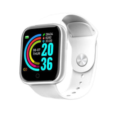 Pulsera inteligente de salud Y68 en blanco con pantalla táctil y seguimiento de actividad