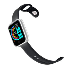 Pulsera inteligente de salud Y68 con pantalla táctil y diseño elegante en color negro