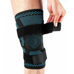 Rodillera deportiva con gel ajustable, ideal para soporte y comodidad durante actividades deportivas