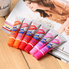 Seis tubos de labial peel off resistente agua en colores vibrantes para un acabado llamativo y duradero