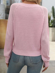 Suéter rosa de mujer con diseño de malla, ideal como ropa elegante para mujer en ocasiones formales
