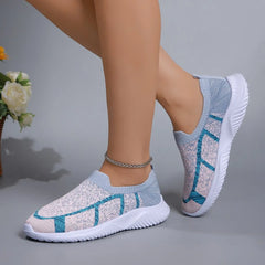 Zapatillas transpirables mujer en azul y rosa, ideales para comodidad y estilo en el uso diario