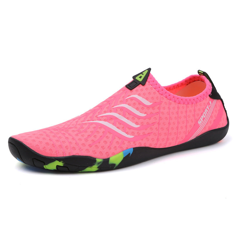 Zapatillas Barefoot en color rosa, ideales como zapatos de playa para pareja con suela antideslizante